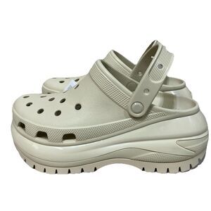Crocs Mega Crush Clog Classic Bone  Platform Shoes Women’s Size 10 Men’s 8 New